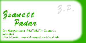 zsanett padar business card